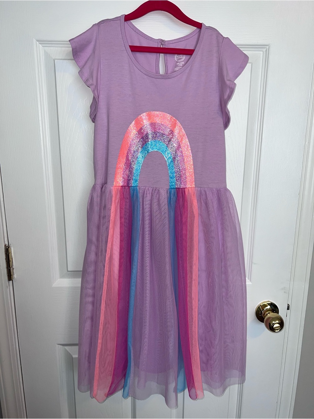 Girl’s Lavender Rainbow Tulle Dress sz XXL/18